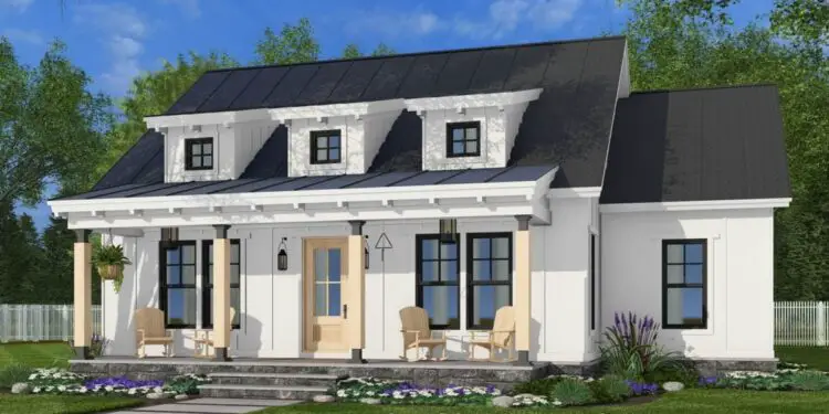 Modern Farmhouse with Front Porch – ~1,146 Sq Ft, 3 Beds, Vaulted Living