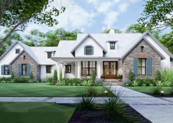 Modern New American Farmhouse – ~1,988 Sq Ft | L-Shaped Front Porch & Bonus Room