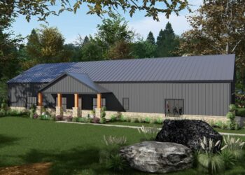 Modern Ranch Barndominium — ~2,616 Sq Ft with 14-Foot Ceilings & 4-Car Garage