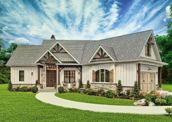 Cozy Rustic Craftsman – ~1,759 Sq Ft with Angled 2-Car Garage & Bonus Loft