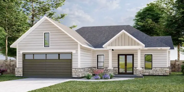 Efficient Craftsman Ranch — 1,550 Sq Ft, 4 Beds, Covered Outdoor Patio