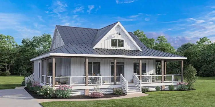Modern Farmhouse – ~1,349 Sq Ft, 2 Beds, 2 Baths, Wrapped in Porch Charm
