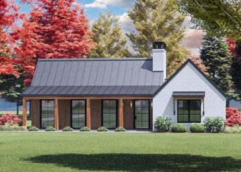 3-Bed Contemporary Country Home – 1,500 Sq Ft with Wide Front & Rear Porches