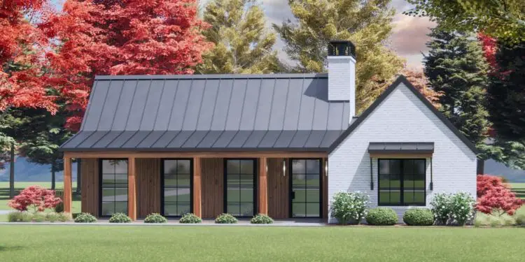 3-Bed Contemporary Country Home – 1,500 Sq Ft with Wide Front & Rear Porches