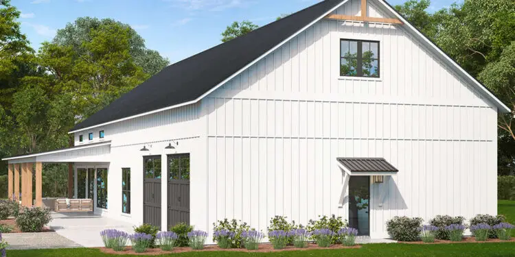Barn-Plan ~2,000 Sq Ft – Rustic & Flexible 3 Beds, 2½ Baths