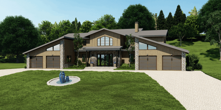 Symmetrical Modern Home – ~3,642 Sq Ft with Dual Wings & Outdoor Entertaining