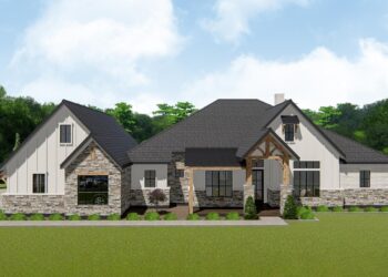 One-Level New American Craftsman – ~2,818 Sq Ft with Office & Media Room
