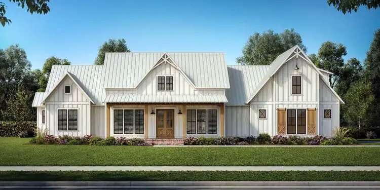 Country-Farmhouse Plan ~2,951 Sq Ft – 4 Beds, 3.5 Baths & Grand Outdoor Living