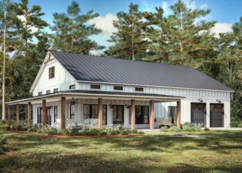 3-Bed Barndominium-Style Farmhouse – ~2,000 Sq Ft with Wraparound Porch