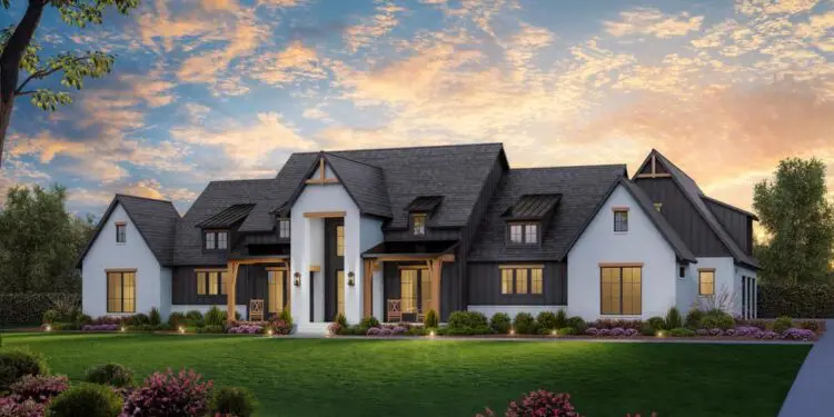 Modern Farmhouse with Outdoor Kitchen & Fireplace – ~3,877 Sq Ft, 4 Beds