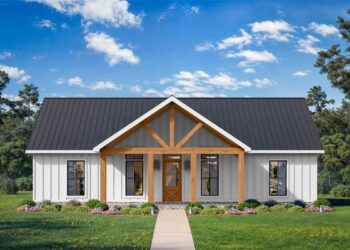 Vaulted Farmhouse Retreat – ~1,905 Sq Ft with 3 Beds, Rear Porch & Open Living