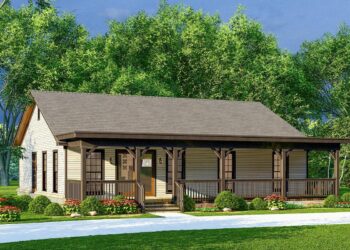 Simple Rustic Cabin with 8′-Deep Front Porch — Cabin Charm & Cozy Function (~Rustic Living)