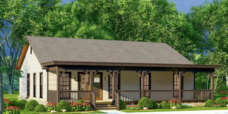 Simple Rustic Cabin with 8′-Deep Front Porch — Cabin Charm & Cozy Function (~Rustic Living)