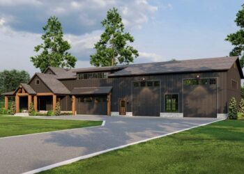 New American Barndominium — ~2,631 Sq Ft with Outdoor Fireplace & RV-Sized Garage