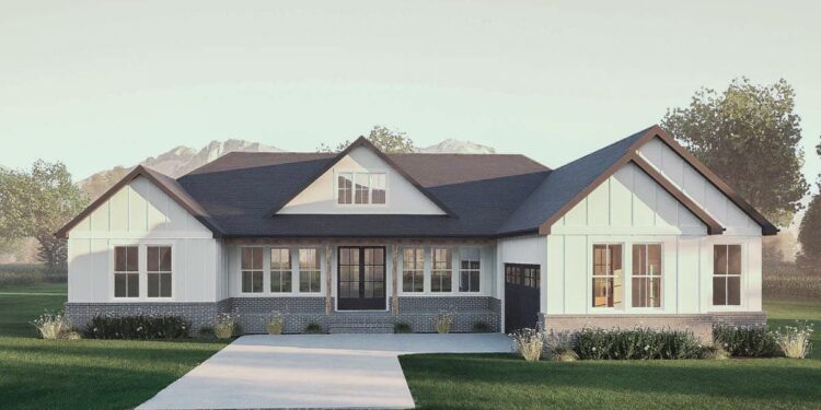 Spacious 4-Bed Modern Farmhouse – ~3,002 Sq Ft with Split Bedrooms & Wraparound Porches