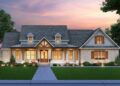 New American Farmhouse – ~2,290 Sq Ft, Brick + Board-and-Batten, Wrap Porch & Bonus Room