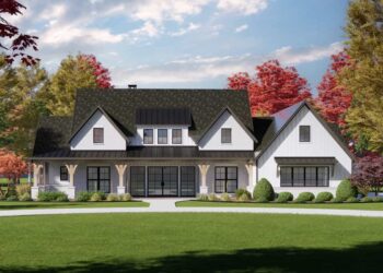 Modern Farmhouse Plan – ~3,563 Sq Ft | 4 Beds | Home Office & Vaulted Family Room