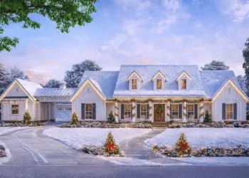 3,272 Sq Ft Country-Classic Home — 4-Bed, Porte-Cochere & Motor Court Plan