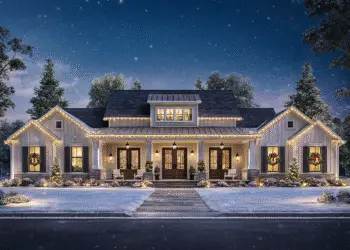 Modern Farmhouse – ~3,076 Sq Ft, 4 Beds, 3½ Baths, Open Layout & Vaulted Charm