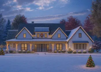 3,563 Sq Ft Modern Farmhouse — 4-Bed, Home Office & Vaulted Family Room (Plan 818073JSS)
