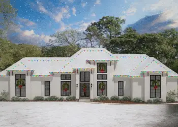 4,027 sq ft Southern-Transitional Home — 5-Bedroom with Coffered Ceilings & Outdoor Kitchen