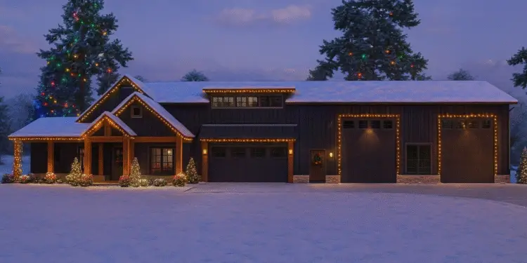 2,631 Sq Ft New-American Barndominium — 4-Bed, 2.5-Bath, Oversized RV Garage & Outdoor Fireplace (Plan 70887MK)