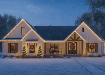 Modern New American Farmhouse – ~2,309 Sq Ft, 4 Beds with Rustic Wood-Beam Charm