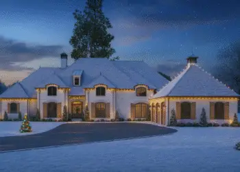 4,810 Sq Ft French-Country Home — 4-Bed, Outdoor Fireplace & 3-Car Courtyard Garage