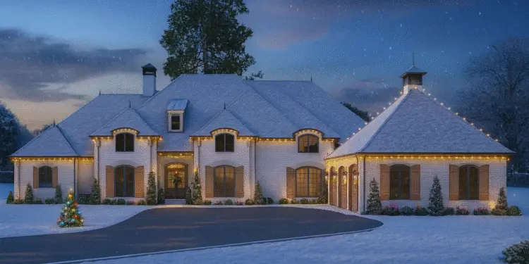 4,810 Sq Ft French-Country Home — 4-Bed, Outdoor Fireplace & 3-Car Courtyard Garage