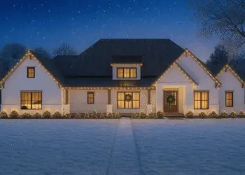 3,620 Sq Ft New-American House Plan with Guest Suite, Outdoor Kitchen & 3-Car Garage (Plan 25444TF)