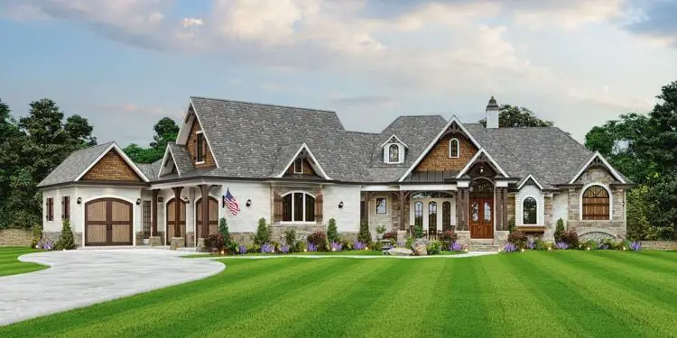 Expandable 3400 sq ft Craftsman House Plan with Optional Upper & Lower Levels – ~3,377 sq ft, 4–7 Bedrooms, 4.5–6.5 Bathrooms, 3-Car Garage