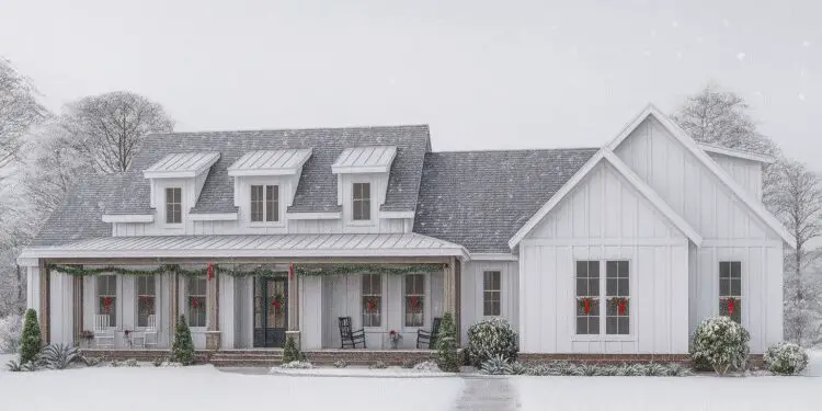 2,762 Sq Ft Modern Farmhouse – 4-Bed, 3.5-Bath Split Bedroom Ranch with Bonus Room (Plan 009-00309)