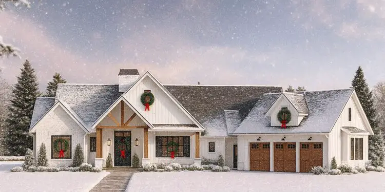 Modern Farmhouse ~3,700 Sq Ft – 4 Beds, In-Law Suite & 3-Car Garage (Plan 12274JL)