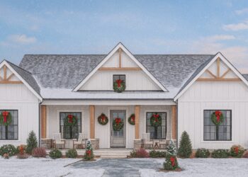 2,716 Sq Ft Modern Farmhouse – 3 Bedroom, 3.5 Bath Split Layout with Big Porches (Plan 8318-00452)