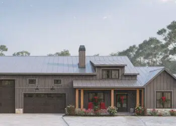 2,189 Sq Ft Barndominium – 3–4 Bedrooms, RV Bay Garage & Wide Side Porch (Barndo Living Made Easy)