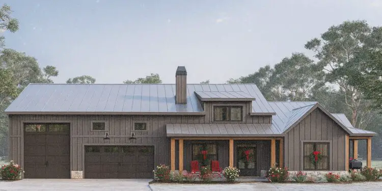 2,189 Sq Ft Barndominium – 3–4 Bedrooms, RV Bay Garage & Wide Side Porch (Barndo Living Made Easy)