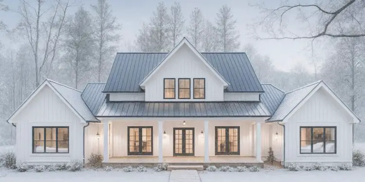 Modern Farmhouse Plan with Outdoor Kitchen – 3,003 sq ft, 4 Bedrooms, 4½ Bathrooms