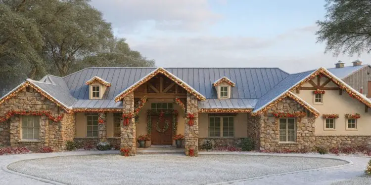 Elegant Hill Country House Plan with Outdoor Living & Music Hall – 4,383 sq ft, 4 Bedrooms, 4.5 Bathrooms