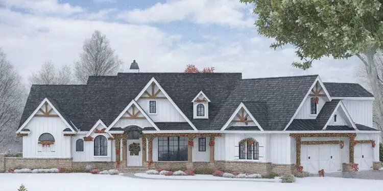 Craftsman House Plan – 4,851 sq ft, 5 Bedrooms, 5½ Bathrooms