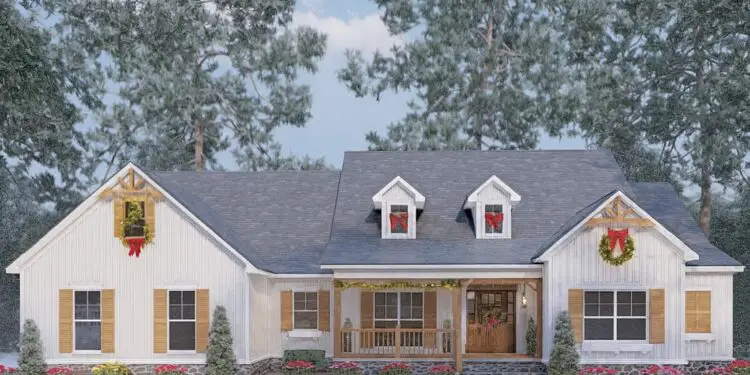 Modern Farmhouse Plan – 3,369 sq ft, 4 Bedrooms, 3 Baths (with bonus/half-bath flexibility)