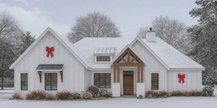 Modern Farmhouse Plan – 2,812 sq ft, 4–5 Bedrooms, 3 Bathrooms