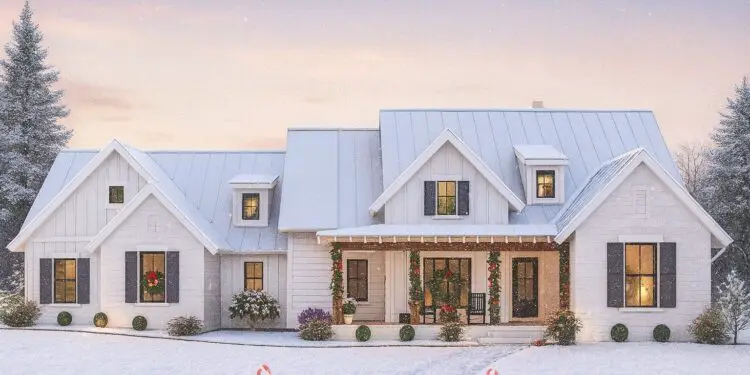 Modern Farmhouse Plan – 1,742 sq ft, 3-4 Bedrooms, 2½ Bathrooms