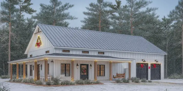 Barndominium Plan – 2,000 sq ft, 3 Bedrooms, 2½ Bathrooms