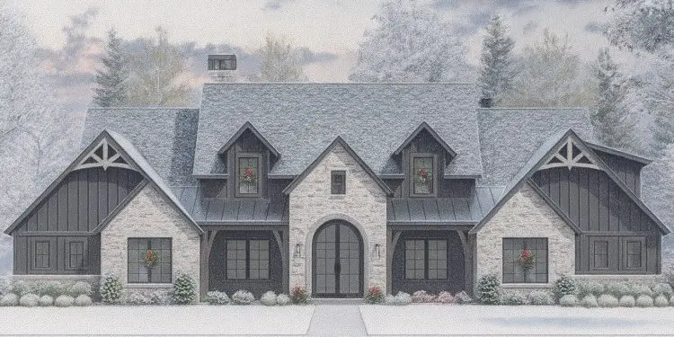 Transitional House Plan with Perfect Symmetry & Bonus Expansion – 4,032 sq ft, 4 Bedrooms, 4.5 Bathrooms, 3-Car Garage (Plan 818112JSS)