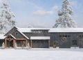 New-American Barndominium-Style Home with Oversized RV Garage & Outdoor Fireplace – ~2,631 sq ft, 4 Bedrooms, 2.5 Bathrooms, 4-Car Garage