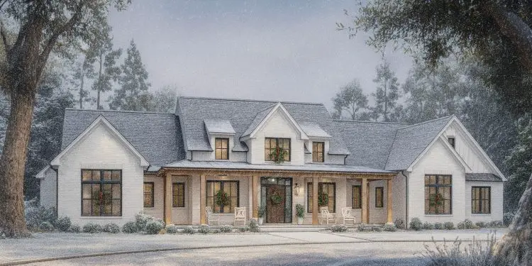 Modern Farmhouse ~3,500 sq ft – 5 Bedrooms, 3.5 Bathrooms, Single-Level (with Optional Garage Configuration)