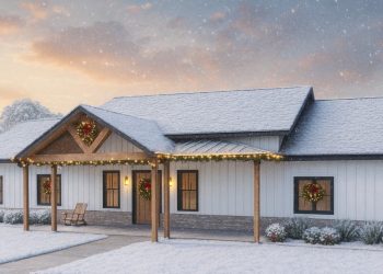 Modern Farmhouse Ranch with Kid’s Wing – ~2,524 sq ft, 4 Bedrooms, 2.5 Bathrooms, 3-Car Garage