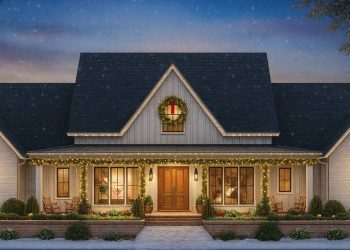 Symmetrical Modern Farmhouse with Home Office & Bonus Room – 3,292 Sq Ft of Balanced Family Living