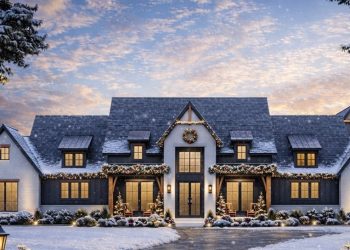 Modern Farmhouse with Outdoor Kitchen and Fireplace – ~3,877 sq ft, 4 Bedrooms, 3.5–4.5 Bathrooms, 3-Car Garage