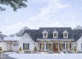 Country Classic House Plan with Porte Cochere & Motor Court – ~3,272 sq ft, 4 Bedrooms, 3.5 Bathrooms, 4-Car Garage